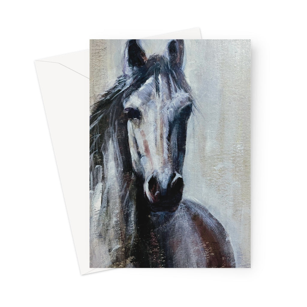 Silver Thoroughbred Greeting Card
